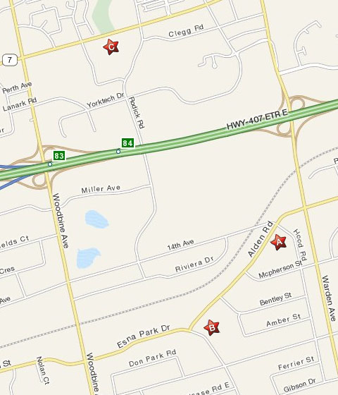 Map to Toronto Chinese Dance Academy